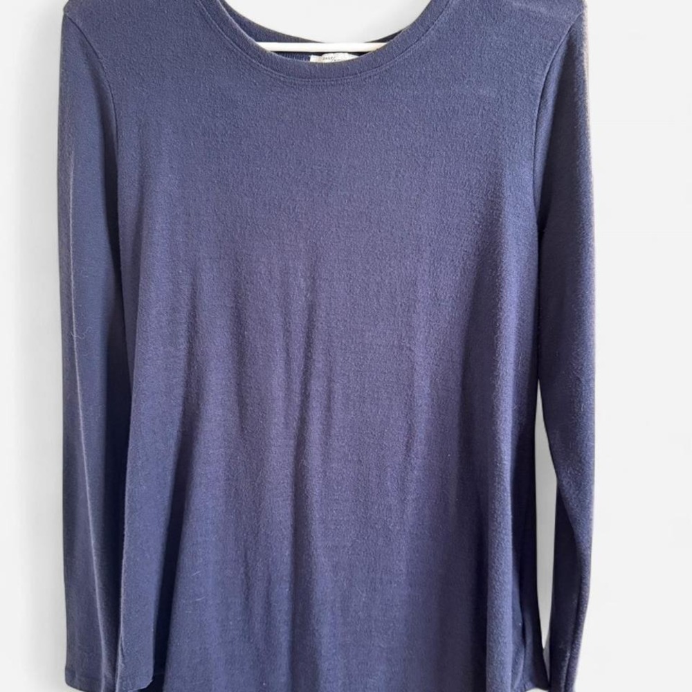 Large Navy Blue Long Sleeve Top
